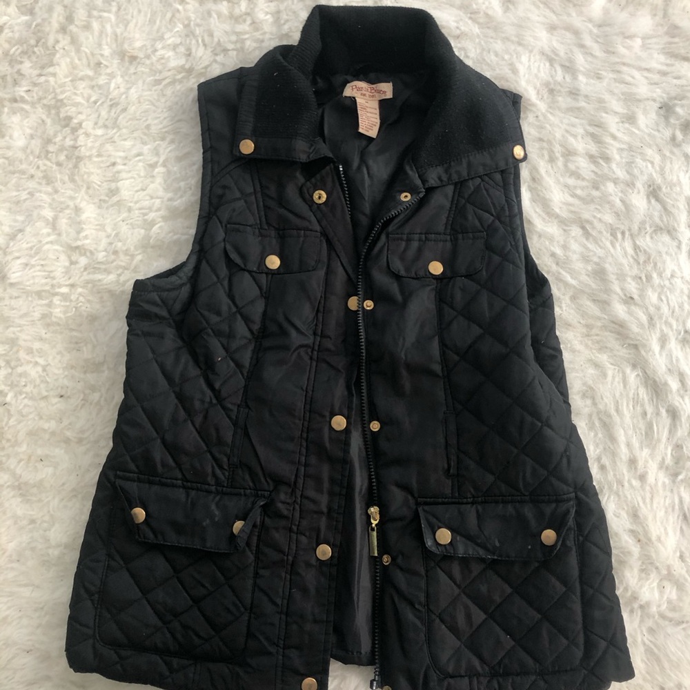 Black and gold quilted vest